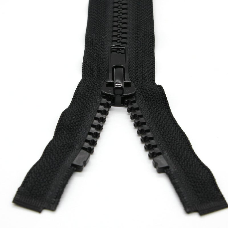 Leekayer 2PCS #5 33 Inch Separating Jacket Zippers for Sewing Coats 84cm Jacket Zipper Black Molded Plastic Zippers Bulk (33"" 2pc) Leekayer - Image 4